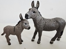 Schleich Donkey 2014 13772 And Donkey Foal 2013 13746 RETIRED RARE