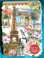 Punch Studio Embellished Die Cut Note Pad - Pink Rose Eiffel Tower 56360 Punch Studio Embellished Die Cut Note Pad - Pink Rose Eiffel Tower 56360