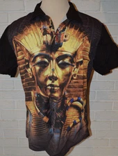 Men's Carbon Golden Tomb Short Sleeve Button Front Slim Fit Shirt Top S,M