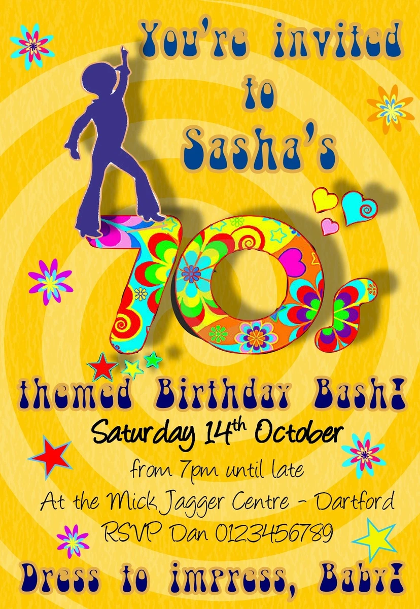 70s Party Invitations