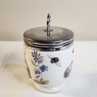 Royal Worcester Porcelain King Size Egg Coddler & Lid A Skippety