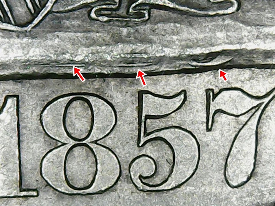 1857 NGC MS61 WB-102 VP-001 R.7+ MPD Misplaced Date Seated Liberty Half Dollar - Image 3 of 3