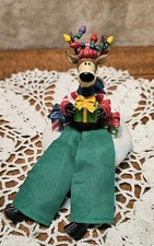 Yankee Candle Jolly J/T Reindeer Christmas Jar Topper Lid 2011 Glitter Presents