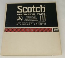 Scotch Magnetic Tape 111 7" Reel 1/4" x 1200' Audio Standard Length Recorded On