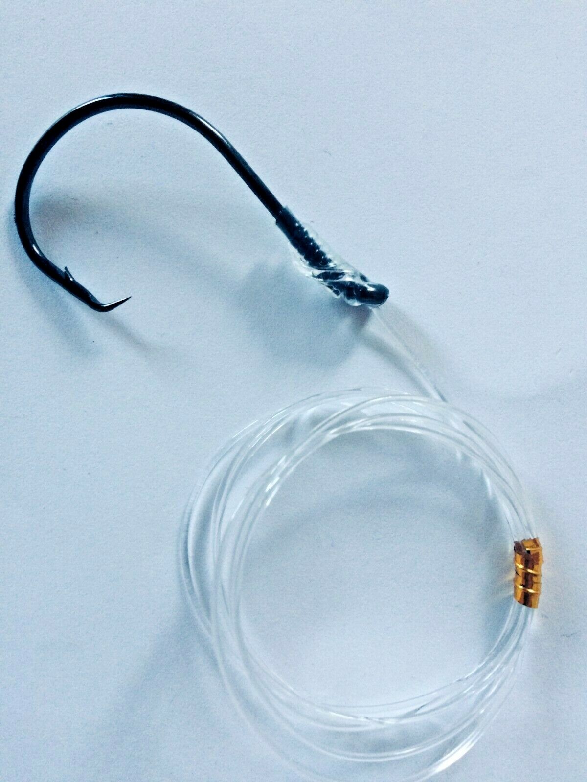 NEW 5 x 60 lb MONO SEA FISHING RIGS 8/0 SNELLED CIRCLE HOOK COD/CONGER