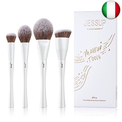 Jessup Pennelli trucco 4 pezzi Set pennelli trucco viso per fondotinta