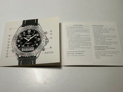 BOOKLET BREITLING INTRUDER LIBRETTO DELLE ISTRUZIONI ORIGINALE - Picture 2 of 7