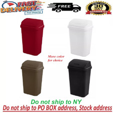 Kitchen Trash Can 13 Gallon Plastic Dual Swing Top With Lid Garbage NEW