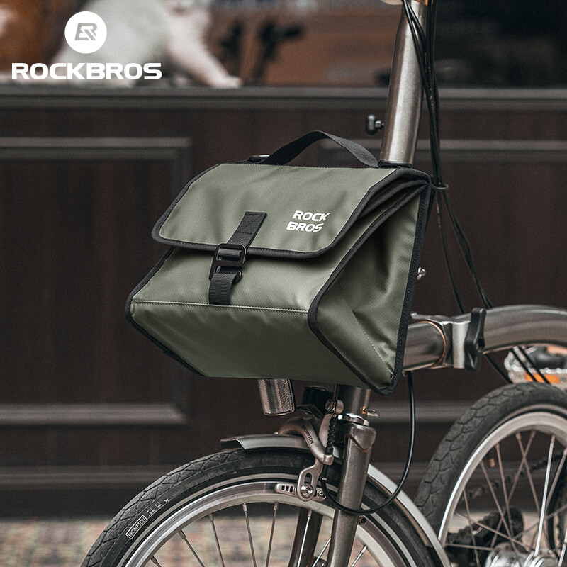 ROCKBROS Folding Bike Handlebar Bag Bicycle Front Bag Basket Bag with  Adaptor