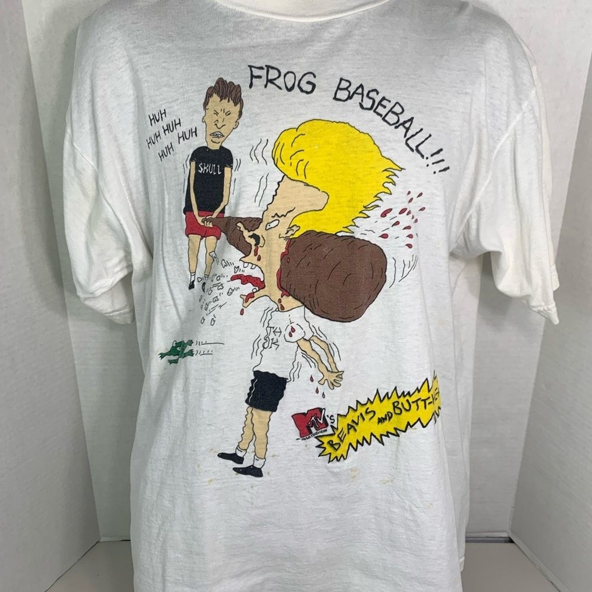 Beavis and Butthead Frog Baseball Vintage XL T-Shirt MTV Mike