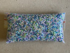 314GM BULK LOT OF PASTEL COLOURED & COLOURED CLEAR PLASTIC 3mm SEED BEADS