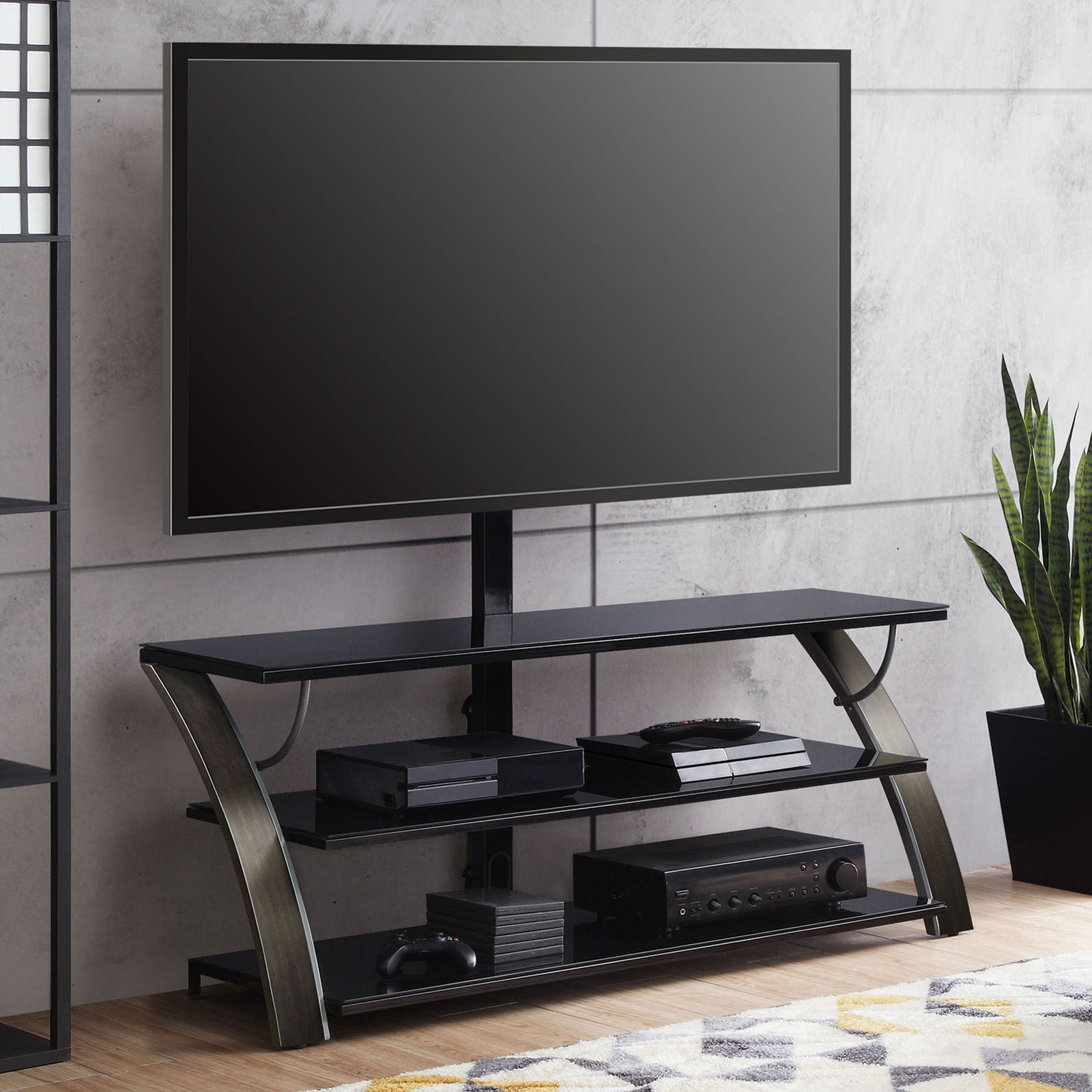 3-in-1 Flat Panel TV Stand for TVs up to 65" Living Room Entertainment Center