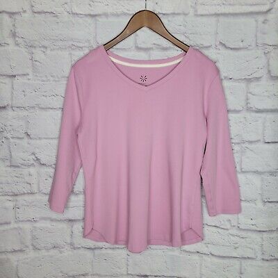 Isaac Mizrahi Live Essentials Pima Knit Cotton Curved Hem T-Shirt Black Sz 1X Isaac Mizrahi Live Essentials Pima Knit Cotton Curved Hem T-Shirt Black Sz 1X