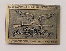 Vintage Belt Buckle NRA Eagle America Founded by - USA Brass