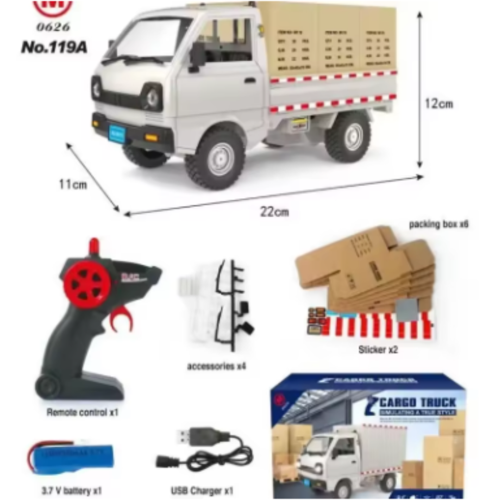 WPL D12 Mini Drift Truck Remote Control 1/16 RC Car For Children Toys Xmas Gifts