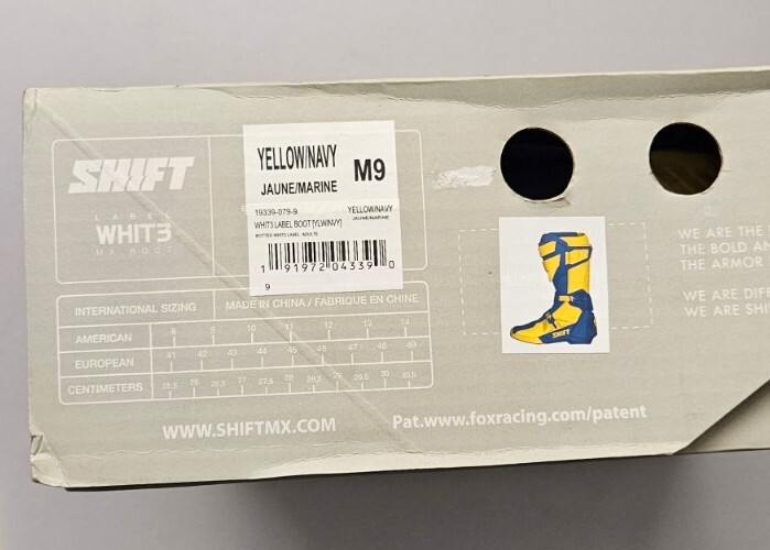 NEW GENUINE SHIFT WHIT3 LABEL FLO YELLOW/NAVY MOTOCROSS MX BOOTS