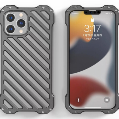 Metall Alu Hülle Für iPhone 15 14 13 12 Pro Max Handy Case Tasche +Panzerfolie