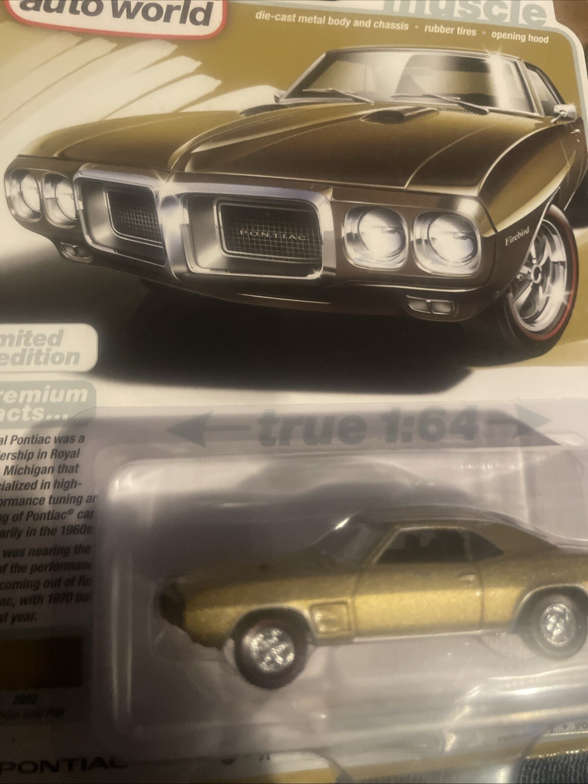 1969 Pontiac Firebird Royal Bobcat Antique Gold Auto World Muscle Car New