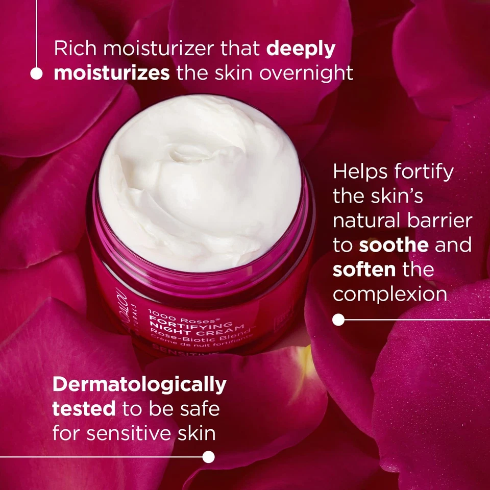Andalou Naturals 1000 Roses Fortifying Night Cream Moisturizer for Sensitive ... - Image 2 of 4