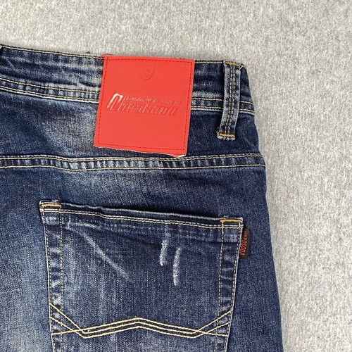 Jeans HardSoda Uomo 38x32 Skinny Fit Elasticizzato Denim Bottoni Fly Streetwear Preppy - Foto 21 di 22