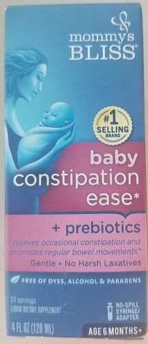 Mommys Bliss Baby Constipation Ease +Prebiotics~Gentle~Age 6months+ 4 oz. Bottle