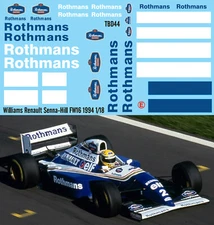 1/18 Decals for WILLIAMS RENAULT SENNA HILL FW16 1994 TBD44