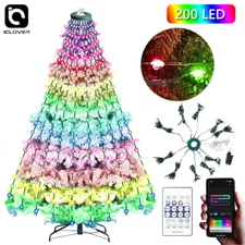 Christmas Tree Waterfall String Lights RGB Outdoor/Indoor Waterproof Smart Fairy