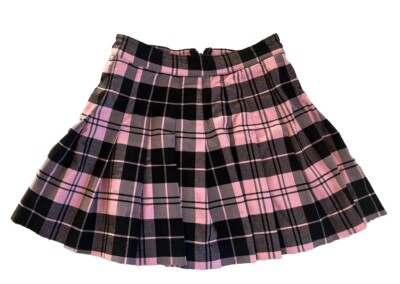 Pink Plaid Skirt Pink Pleated Skirt Au LOVE TREE Size Small Pink