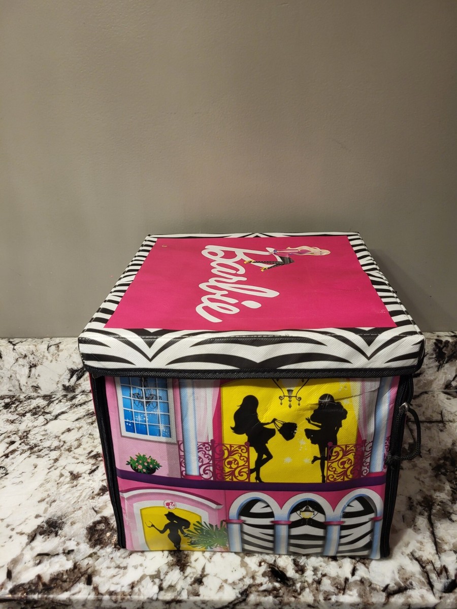 Barbie ZipBin Doll Dream House Toy Box Collapsible Folding Runway