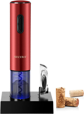 Electric Wine Opener Rechargeable Automatic Wine Bottle Corkscrew Opener, Red