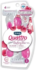 9 razors - 3 packs of 3 Schick Quattro Disposable Razors 4-Ultra Thin Blades