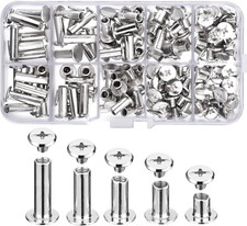 80 Sets Chicago Screw Leather Rivets Assorted Kit Chicago Binding Screws 5 Sizes