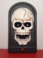 HALLOWEEN SKELETON SKULL Light up Sound Animation battery powered led Doorbell