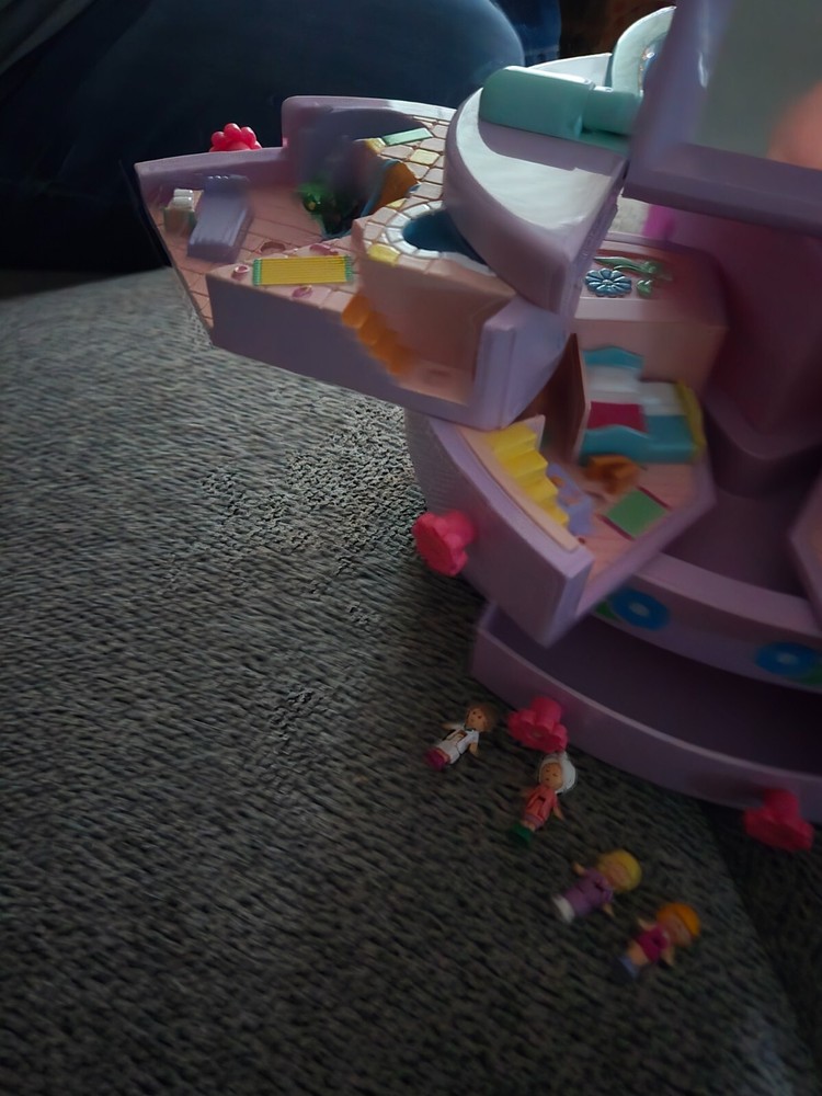 VINTAGE POLLY POCKET BLUEBIRD 1991 PULLOUT PLAYHOUSE JEWELRY BOX WORIGINAL DOLLS