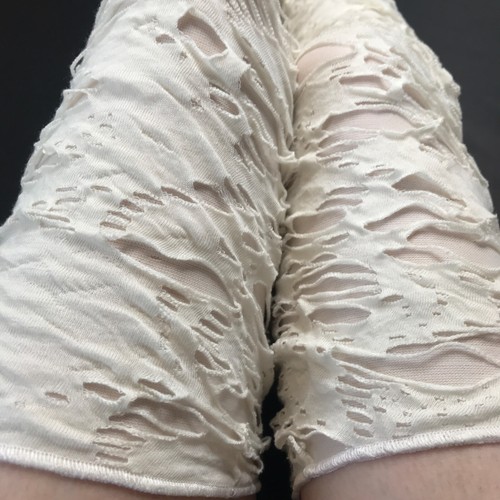 Mummy Costume Knee Socks White Leg Warmers Ghost Ripped Bandage Leg Wraps Covers - Picture 3 of 5