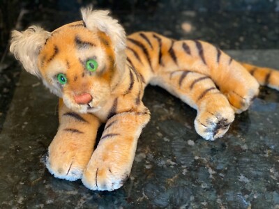 Set of 3 Vintage 1950s Steiff Tigers (23”) & Two Cubs 13”/10