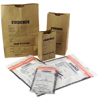 Evidence Bags Sample Pack of 12 Paper and Plastic