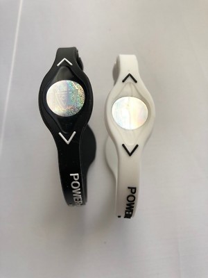 2 PCS  BLACK & WHITE  Power Balance Energy Health Band Bracelet XS,S,M,L,XL