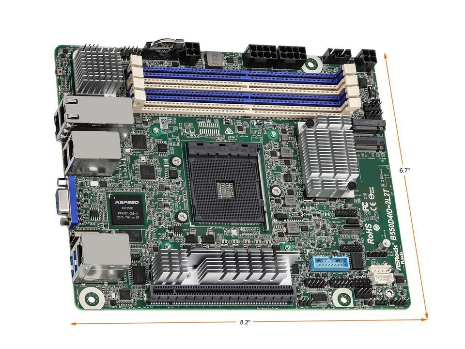 AsRock Rack B550D4ID-2L2T Deep mini-ITX Server Motherboard AMD Ryzen 5000 Series - Image 4 of 4