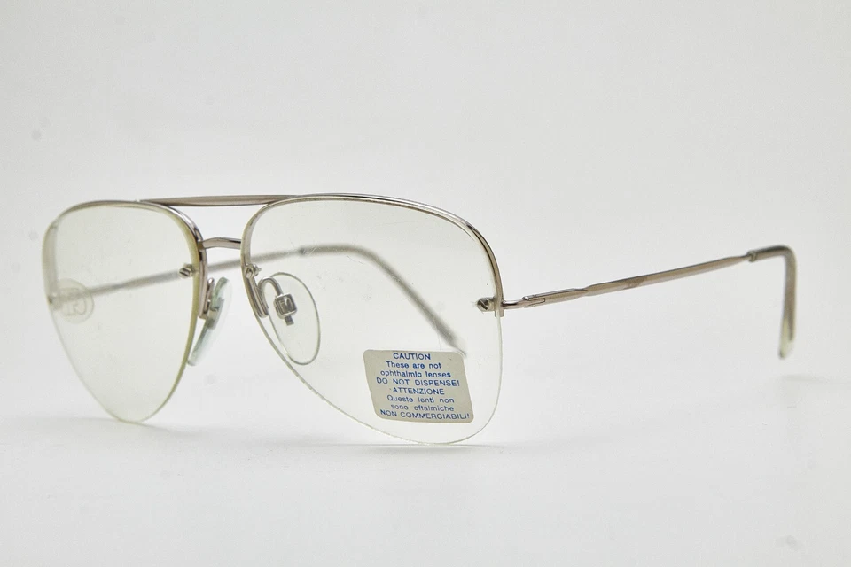 🤓 vintage occhiali SAFILO 55 Aviator minimalist in metallo montatura arg 80s👓 - Immagine 4 di 4