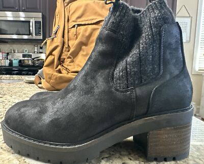 Steve Madden Apollo Chelsea Boots Women's Size 6 Black Chunky Platform Pull On