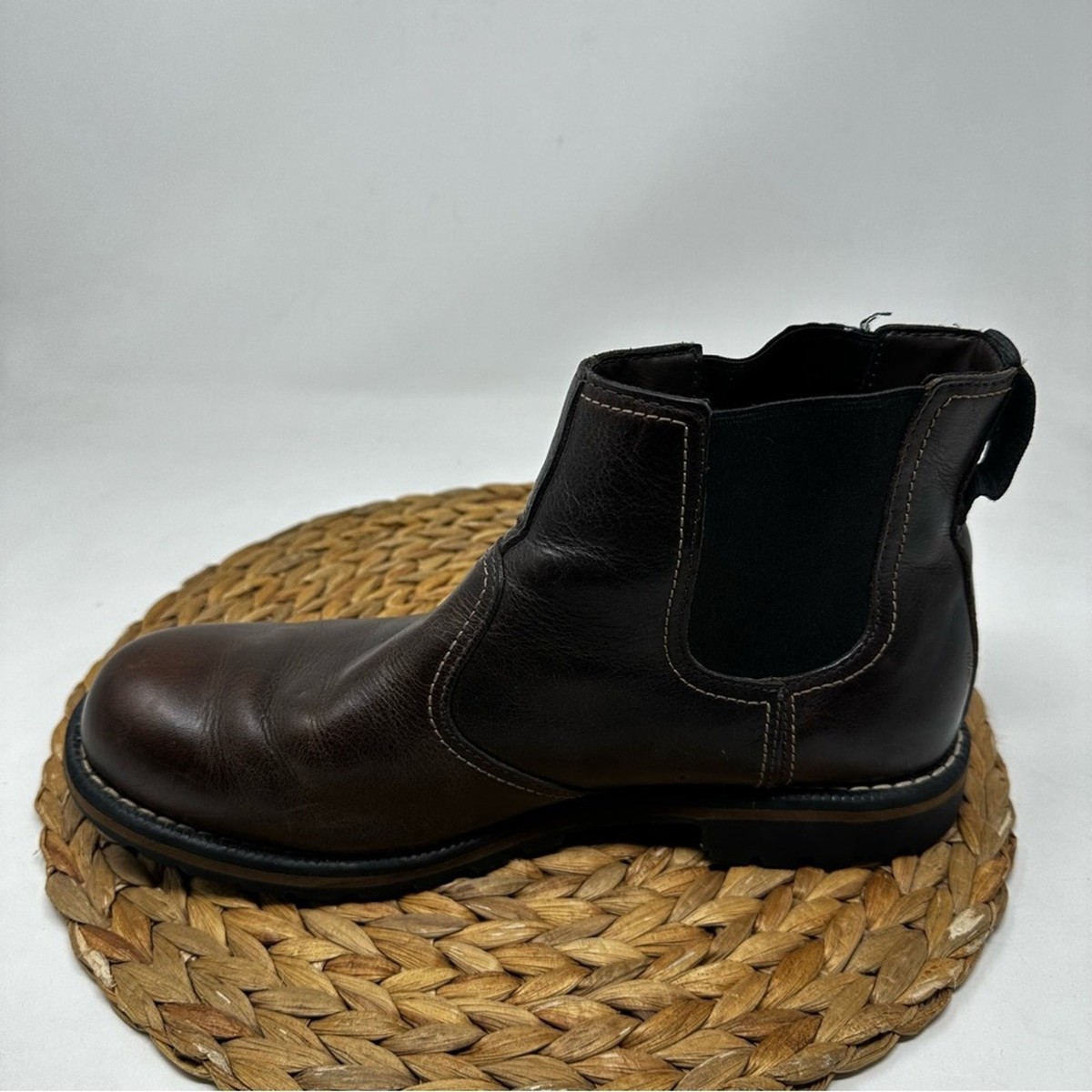 Timberland Larchmont Dark Brown Leather Chelsea Boot Size 10 