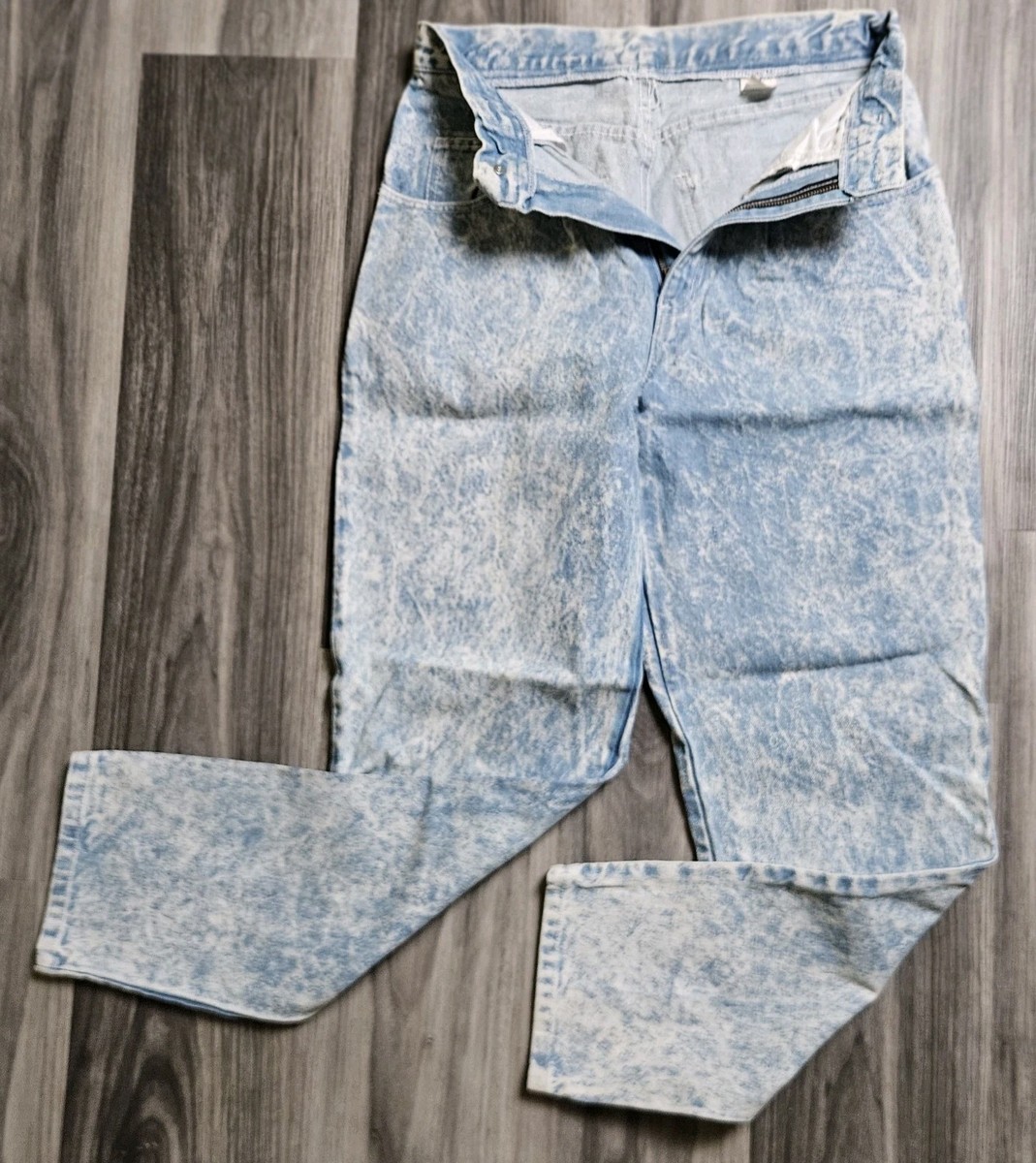1980s/90s Women's iit Light Acid Wash Straight Leg Denim Jeans Size 7~ 27x30