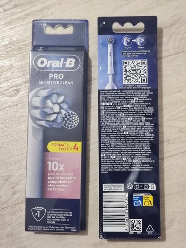 Pack 4 Têtes De Rechange Oral-B PRO Sensitive Clean – Compatible Braun, Neuf