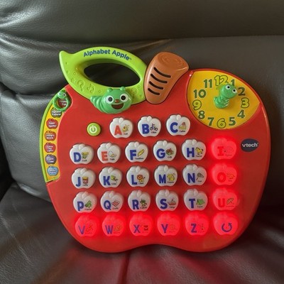 V-tech Alphabet Apple Light Up Toy Red Kids Learning Vintage TESTED WORKING
