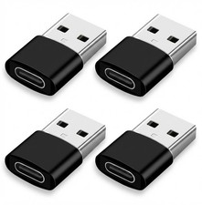 4 PACK USB to USB C Adapter Type-C Female to A Male OTG Converter Car Charger