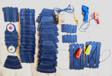 Vintage Eldon Slot Car Track Lot Curves Straights Start Intersection Parts Power