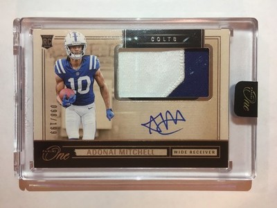 2024 Panini One Adonai Mitchell Rookie 2 Color Rookie Patch Auto RPA /199 Sealed