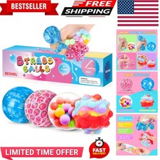Stress Balls 4 Pack for Adults and Kids, Squeeze Toys, Sensory Toys for Kids ...