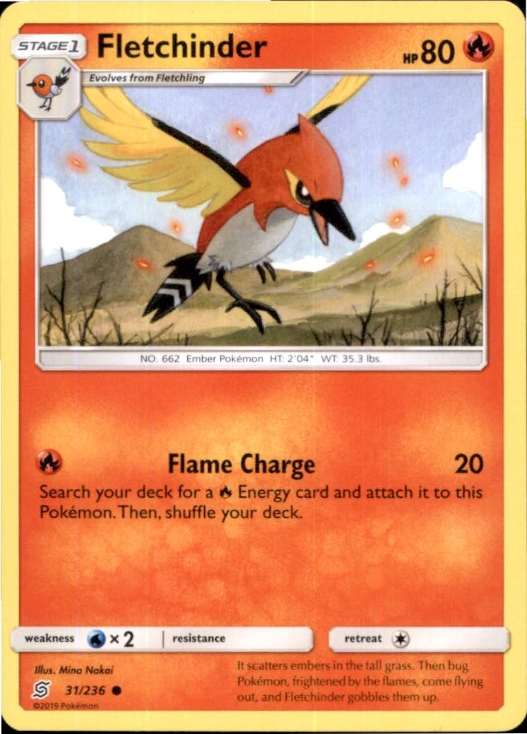 Fletchinder 31/236 Common Unified Minds Pokemon Near Mint
